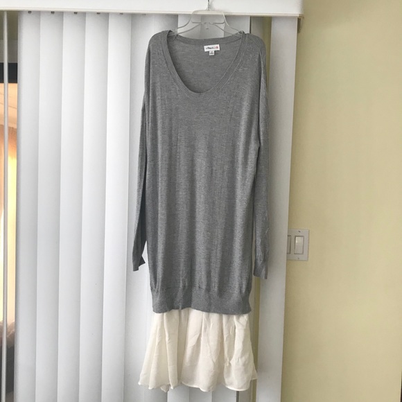 3.1 Phillip Lim x Target Grey Sweater Dress Flowy Skirt Cotton Chiffon Tunic Top - Picture 3 of 14